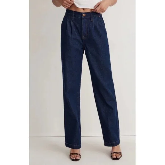 Madewell Dark Blue Straight Leg Jeans - Picture 3 of 13